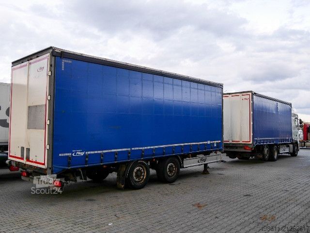 Tenteli düz yataklı kamyon DAF XF 530 FAN SSC PLANE INTARDER + ANHÄNGER 38 STELL