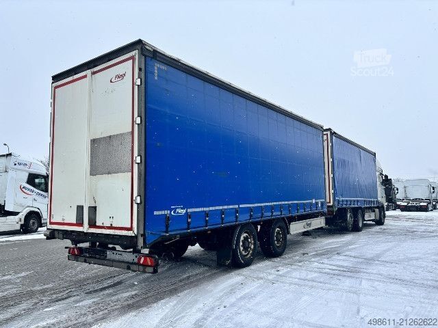 Tenteli düz yataklı kamyon DAF XF 530 FAN SSC PLANE INTARDER + ANHÄNGER 38 STELL