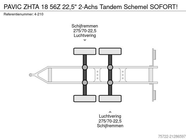 Trasportatore di legname PAVIC ZHTA 18 56Z 22,5" 2-Achs Tandem Schemel SOFORT!