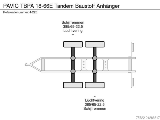 Грузоподъемная платформа PAVIC TBPA 18-66E Tandem Baustoff Anhänger