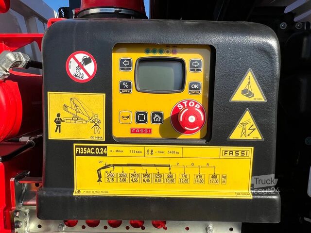 Benne à 3 côtés MAN TGM 18.320 4x4 Meiller Trigenius FASSI F135