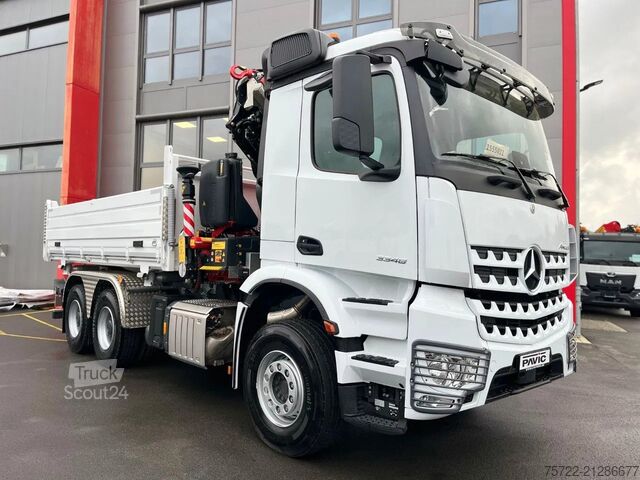 Tipper cu 3 fețe Mercedes-Benz Arocs 3348 6x4 BB Dreiseitenkipper FASSI F255A