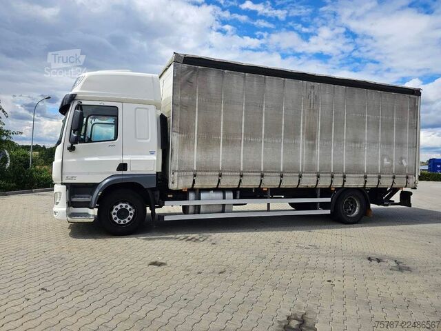 Tentinė platforma sunkvežimis DAF DAF CF 310 Space Cab, Gardine, Ladebordwand 1,5
