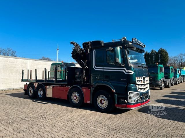 Grua montada em camião MERCEDES-BENZ 3253 + HIAB 302 Kran 8x2-4 HAD ALLRAD