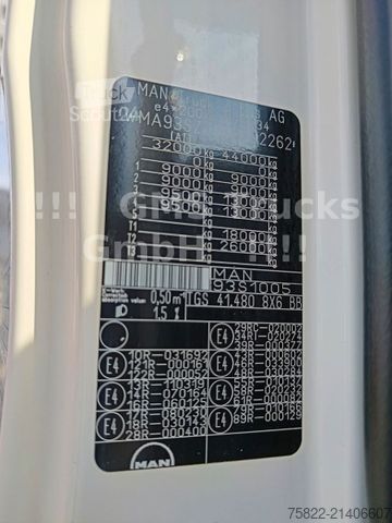 Sklápěcí vůz MAN TGS 41.480 / 8x6 / Manual / full Steel / Mulde