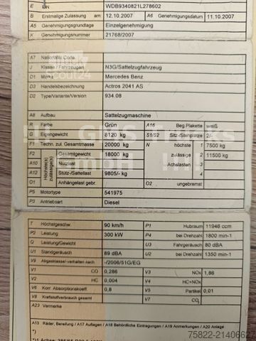 Standardni vlačilec MERCEDES-BENZ Actros 2041 / 4X4 ALLRAD / Full Steel / NUR130km