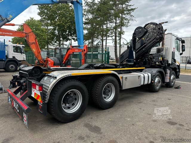 Hook arm system Renault C460 8x4 HOOKLIFT + (19m!) CRANE HIAB 288 E-6 H...