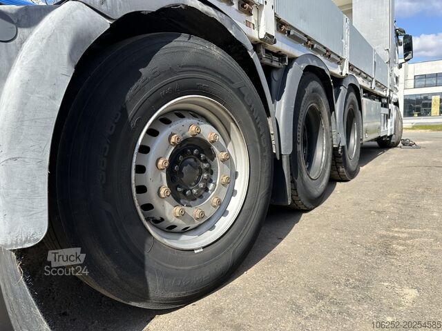 Plateforme de chargement ouverte MAN TGX 35.420 8x4-4 TRIDEM PRTISCHE 6m40 + KRAN (2...