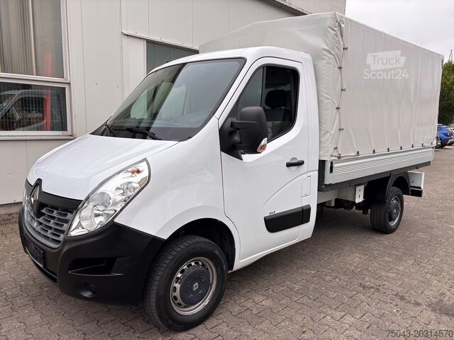 Transportador con plataforma y toldo Renault Master 3,5T Plane*Allrad*Klima*1.Hand*