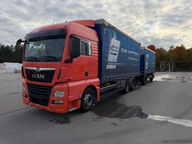 Tenteli düz yataklı kamyon MAN TGX 26.420 + SCHWARZMÜLLER **TOP ZUSTAND**
