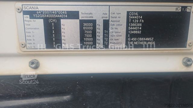 Tipvogn SCANIA G450 / ISO Thermo Mulde / 8X4 / Opti Cruise