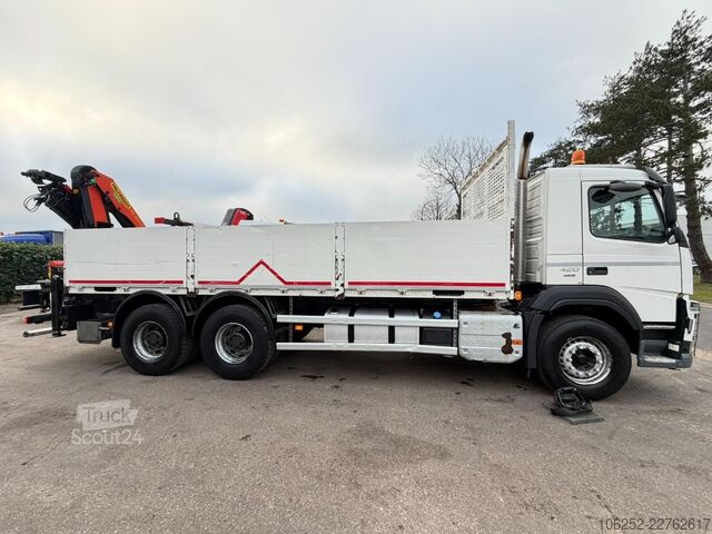 Lasteplattform Volvo FM 420 6x4 BAUSTOFF + KRAN PALFINGER PK18502 SH...