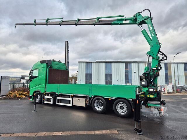 Přívěs na plošinu Volvo FH 500 Heckkran MKG HLK341SHP Funk AHK