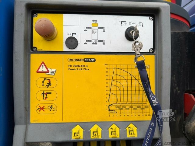 Flatbed truck SCANIA G450 8x4 Pritsche mit Kran Palfinger PK76002 EH