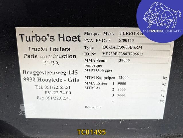 Transport de conteneurs Turbos Hoet Tank chassis Gooseneck