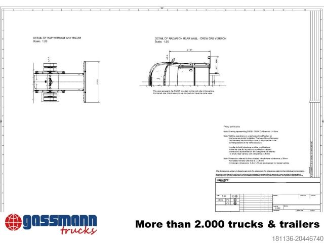 Chassis de carrinha Iveco Daily 72C18H/P DK 4x2, Nebenantrieb