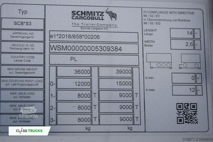 Kühlauflieger SCHMITZ CARGOBULL SKO FP 45 ThermoKing SLXi 300
