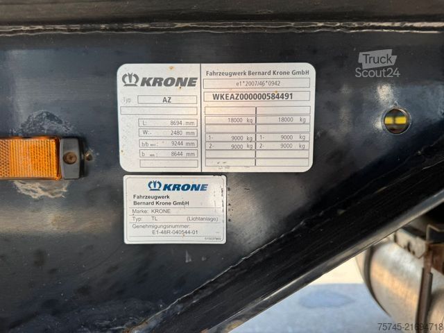 Rimorchio con telaio KRONE AZ *BPW*GUT BEREIFT*WECON BRÜCKE  * TÜV