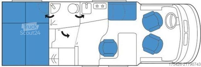 Pusiau integruotas kemperis NIESMANN+BISCHOFF Smove 6.9 B *UF-Klima*Gastank*Solar + WR*AHK*