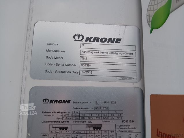 Hűtő félpótkocsi KRONE SDR27eL4-MT Blumen BiTemp TK SLXi Double Rolltor