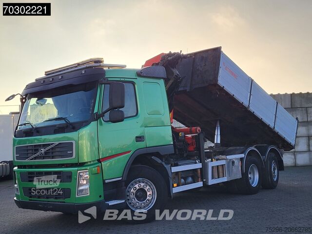 3-Seiten-Kipper Volvo FM 340 FM 6X2 Palfinger PK23002 Crane 10m3 3-w...