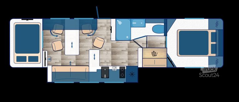 Caravane/camping-car de luxe Scania V8 