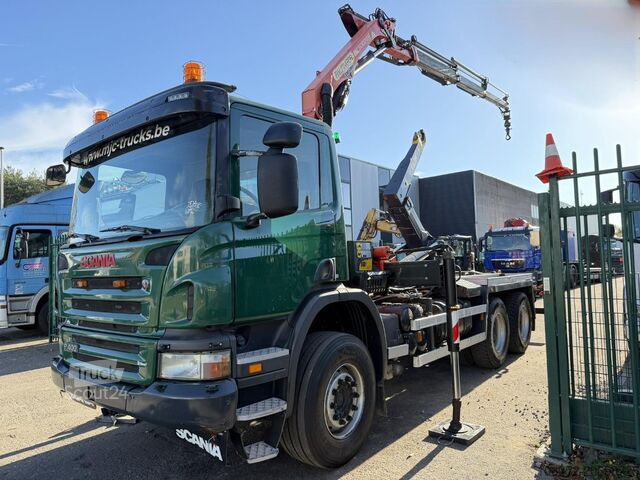 Containertransport (haakarmsysteem) Scania P400 6x4 HOOKLIFT + CRANE PALFINGER PK9001 EH -...