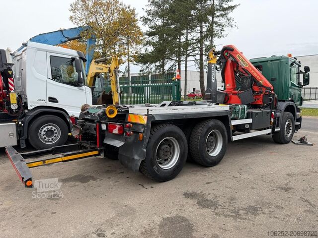 Containertransport (haakarmsysteem) Scania P400 6x4 HOOKLIFT + CRANE PALFINGER PK9001 EH -...