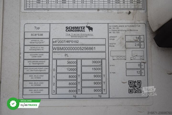 Reefer semitrailer SCHMITZ CARGOBULL SKO FP 60 ThermoKing SLXi 300