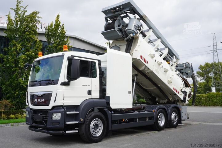 Srutų cisterna MAN TGS 26.360 E6 / RIVARD sewage cleaner