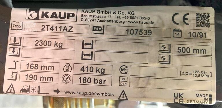 Dakšu pozicionētājs KAUP 2T411ZA, Breite 1.330 mm