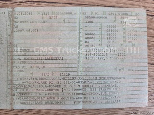 Контейнеровоз з гачком (рол-офф) MAN TGS 26.400 / Meiller / Retarder