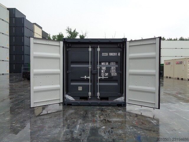 Seecontainer 10 Fuß Seecontainer / one Way Lagercontainer / Anthrazit / Lichtgrau