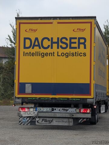 Open aanhangwagen met zeil Fliegl TPS 100 Durchlader Plattformanhänger