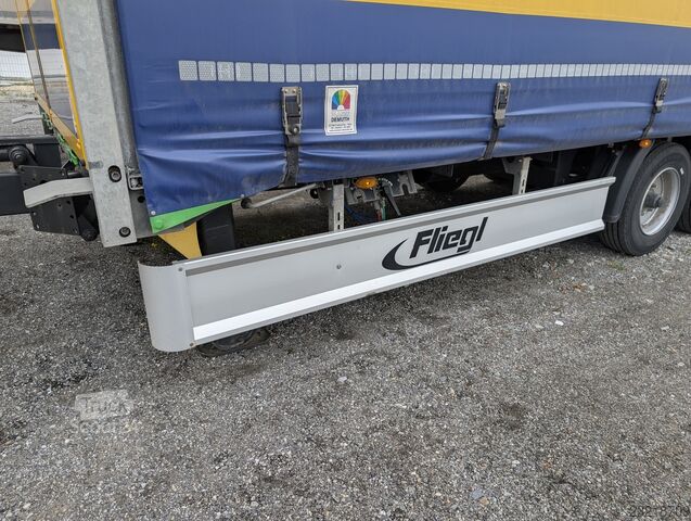 Open aanhangwagen met zeil Fliegl TPS 100 Durchlader Plattformanhänger