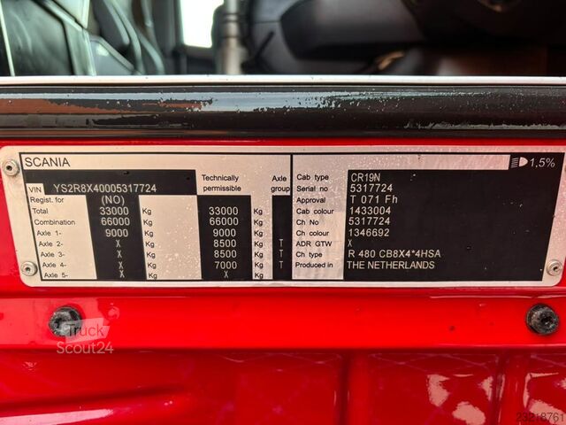 Scania R 480 8x4*4 naprodaj kot šasija, z retarderjem Scania R 480 8x4*4 FOR SALE AS CHASSIS / RETARDER