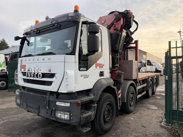 Plateforme de chargement ouverte Iveco TRAKKER 410 8x4 + 32m! KRAN FASSI F800 6x + FLY...