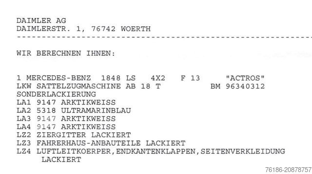 Standardni tegljač MERCEDES-BENZ Actros 1848 LS BIG Space VOLLAUSSTATTUNG