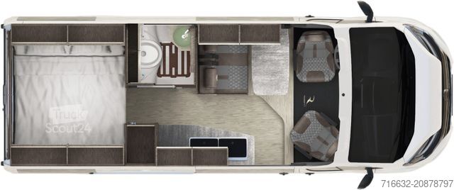 Autorulotă ROBETA Helios 165PS Gasfrei - Lithium - Solar - Hubbett