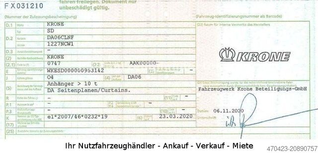 Åben sættevogn med presenning KRONE Profi Liner SDP 27*PalK*LiftA*LenkA*StaplerH