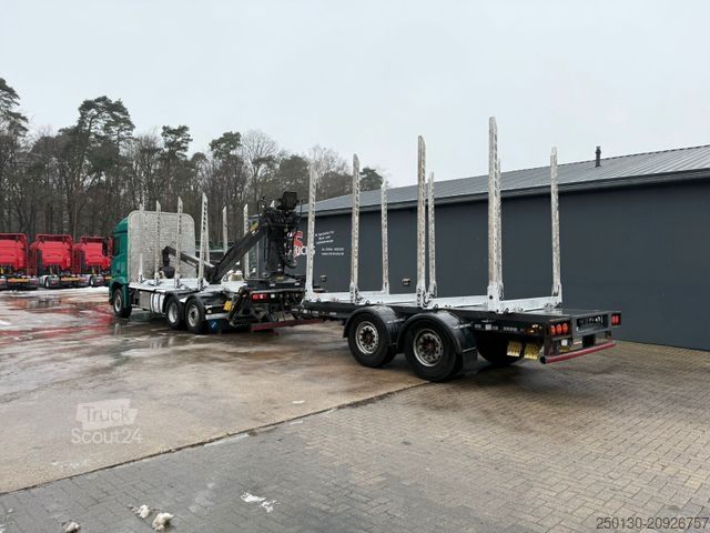 Holztransporter LKW MERCEDES-BENZ Arocs 2546 BL 6x4HAD Palfinger LK + Janzen T19