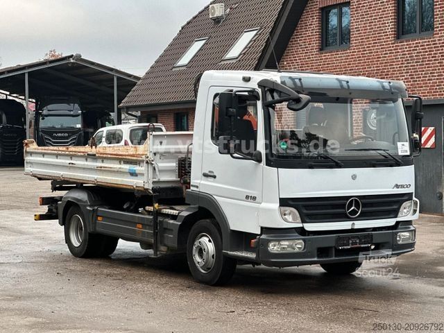 Tre-vejs tippevogn MERCEDES-BENZ Atego 818 4x2 Terex-Ladekran, Meiller-DSK, 7.5 t