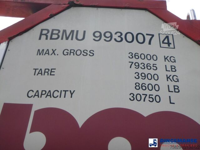 Tankcontainer Holvrieka Food tank container inox 30.7 m3 / 1 comp / 30 ft