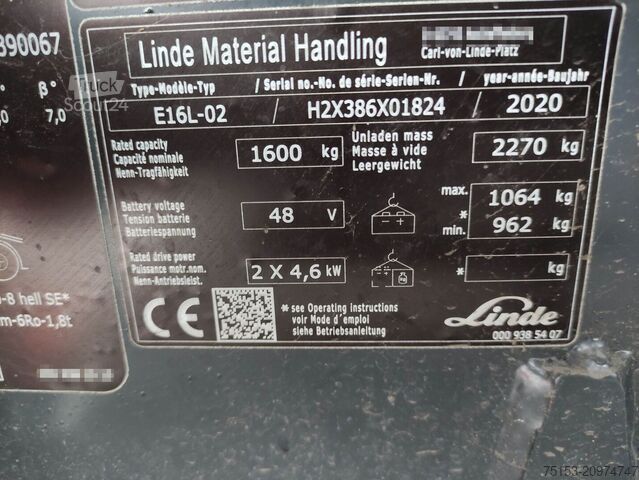 Elektrisch – 3 Räder Linde E16L-02-386 EVO