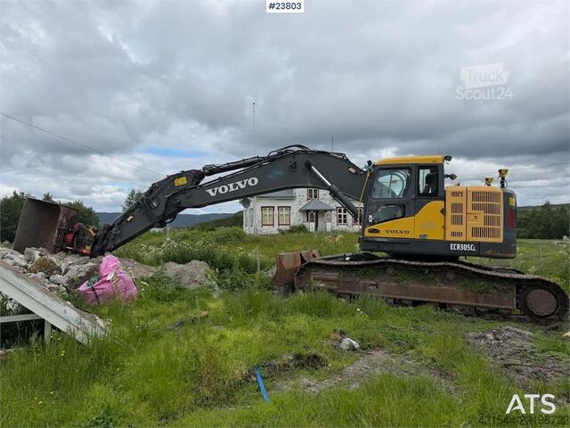 гусеничный экскаватор Volvo ECR305CL excavator w/ GPS, sanding bucket and roto