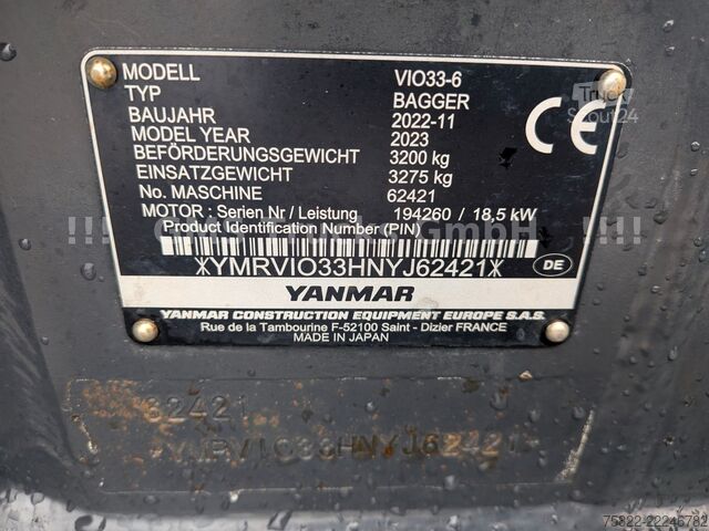 Mini-excavator YANMAR VIO 33 - 6 / Lehnhoff MS03 / 3 Löffel / D-Masch