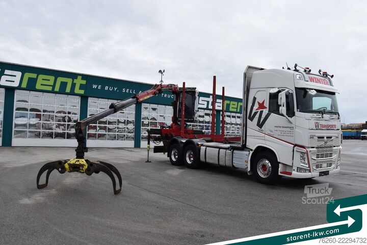 Houttransportwagen VOLVO FH 500 6x4 Penz Kabinenkran 15Z9 Leder Xenon Alu
