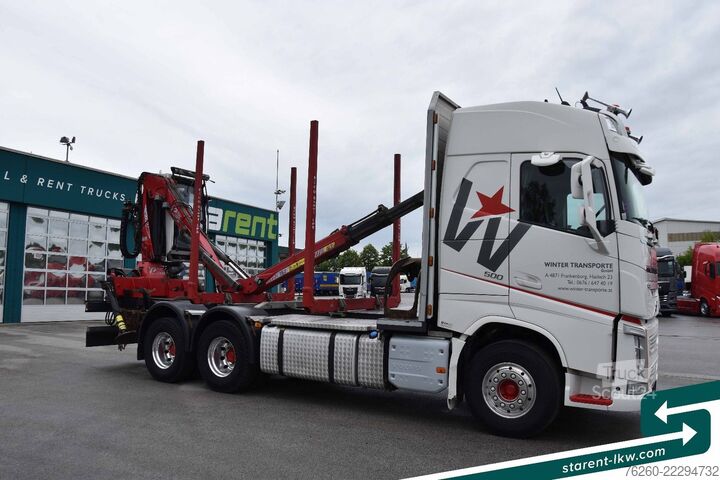Houttransportwagen VOLVO FH 500 6x4 Penz Kabinenkran 15Z9 Leder Xenon Alu
