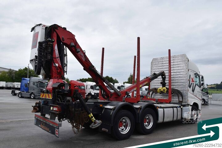 Houttransportwagen VOLVO FH 500 6x4 Penz Kabinenkran 15Z9 Leder Xenon Alu