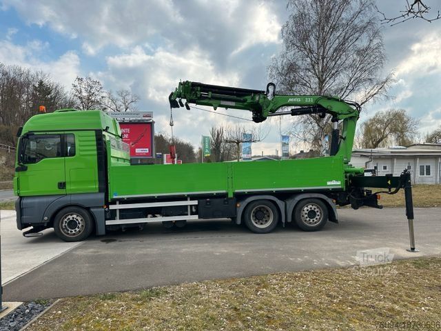 Autožeriav MAN TGX 26.440 Pritsche Montagekran 25m Seilwinde